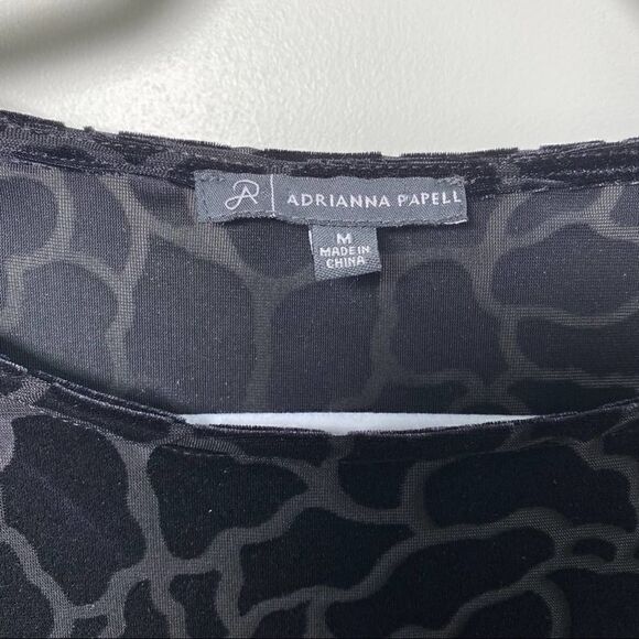 Adrianna Papell black velvet floral peplum top - Picture 3 of 5